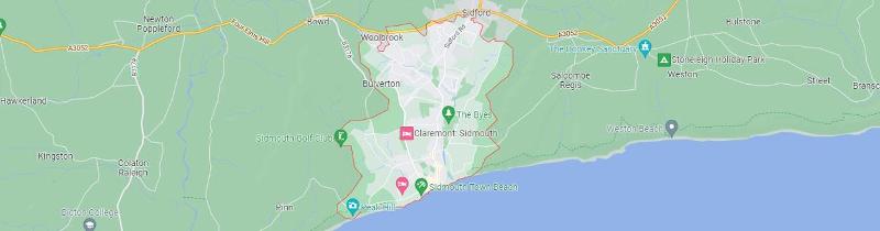 Sidmouth area map